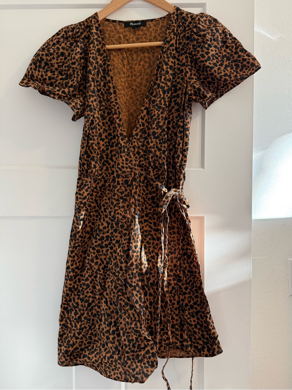 Madewell Brown and Black Leopard Wrap Dress